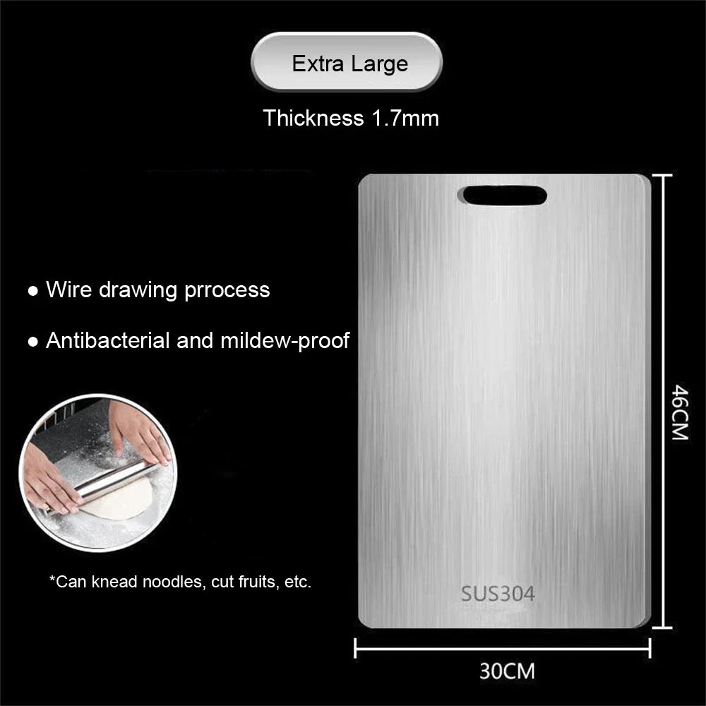 Stainless Steel Panel and Chopping Board Kitchen Household Thickened Double Sided Cutting Board Block Kneading Dough Boards