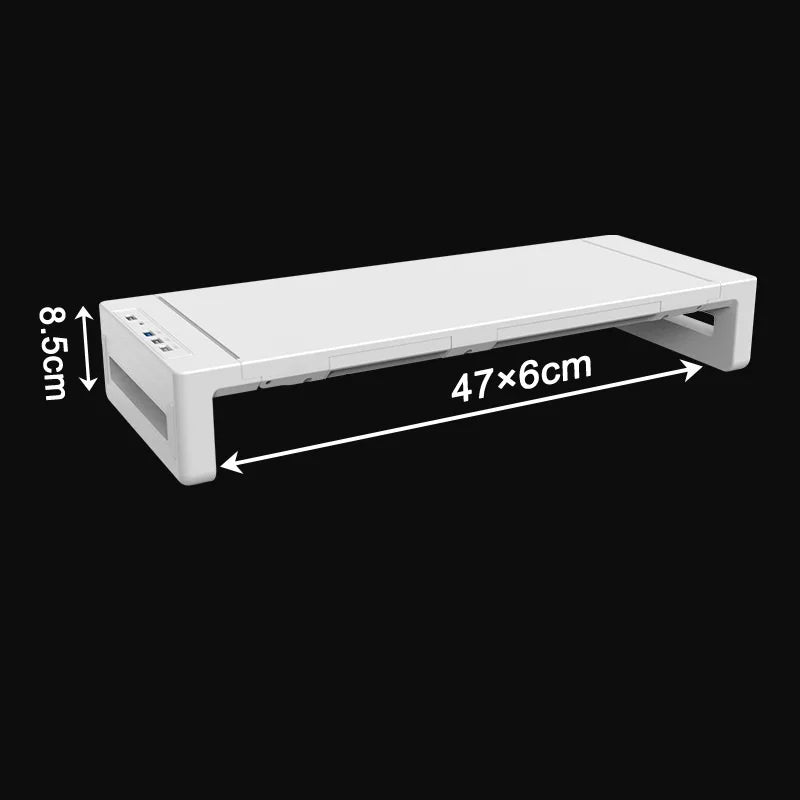 Computer Monitor Stands Foldable with USB3.0 Port Keyboard Mouse Storage Shelf and Drawer Monitor Holder