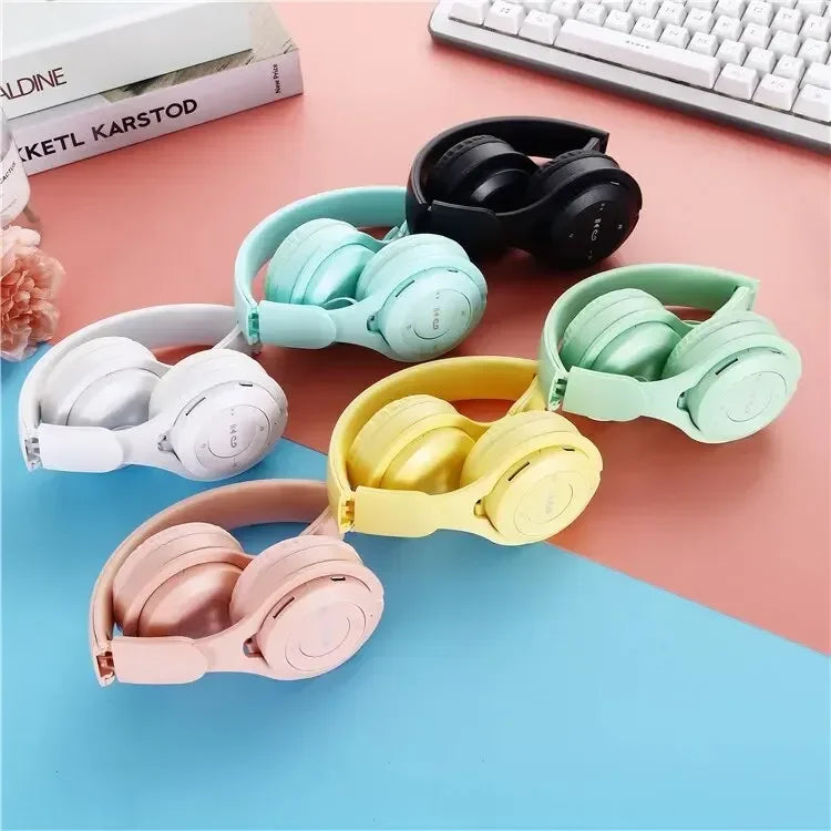 Foldable Sport Gaming Macaron Headphones Y08 Bluetooth Headset Stereo Earphones For Android IOS Devices