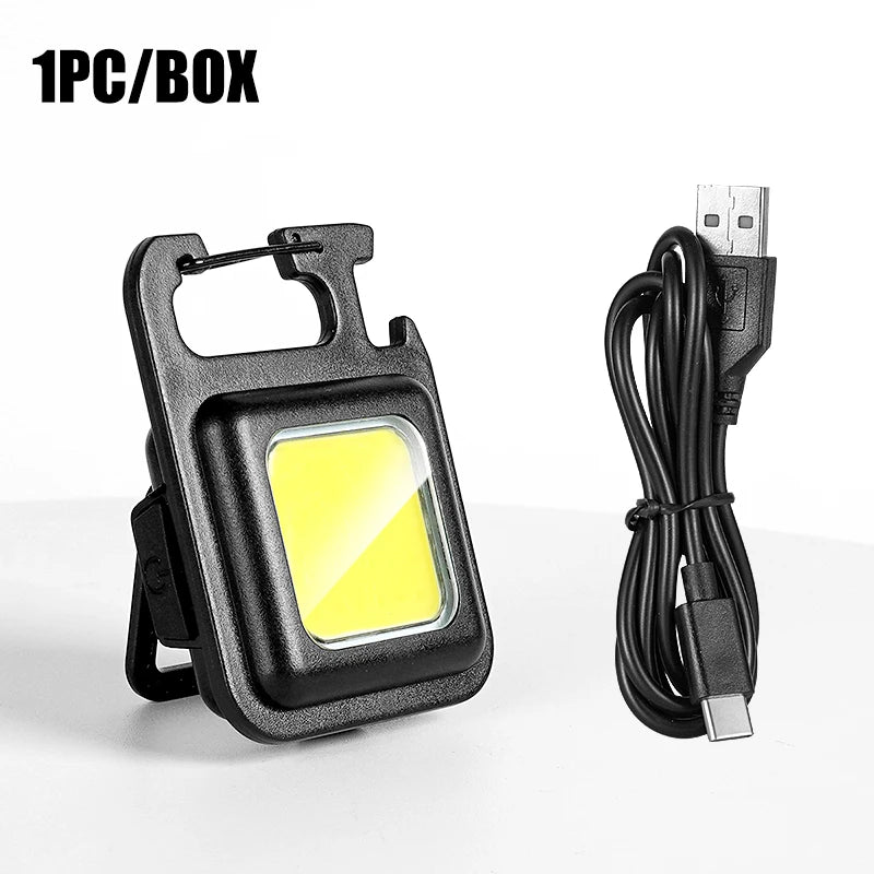 Super Bright MINI COB Keychain Flashlight Charging Lamp Camping Lights with Magnet 3 Lighting Modes for Camping Home