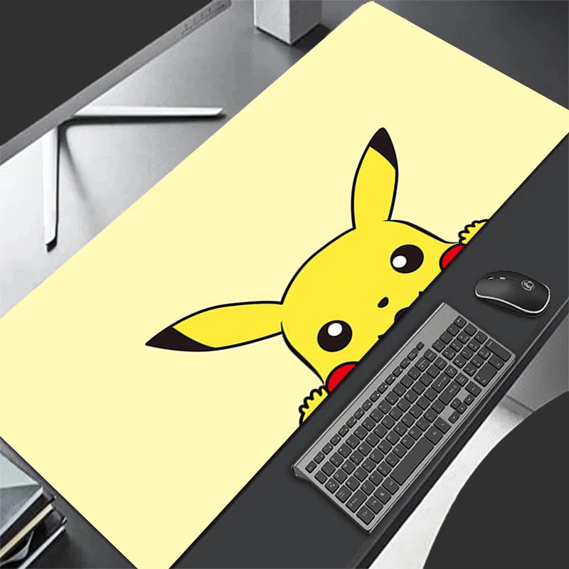 Gaming Mouse Pad 900x400 PC P-pikachu Gamer Cabiner Keyboard Rug XXL P-pokemonS Desktop Mouse Mat Carpet Kawaii Rubber Mousepad