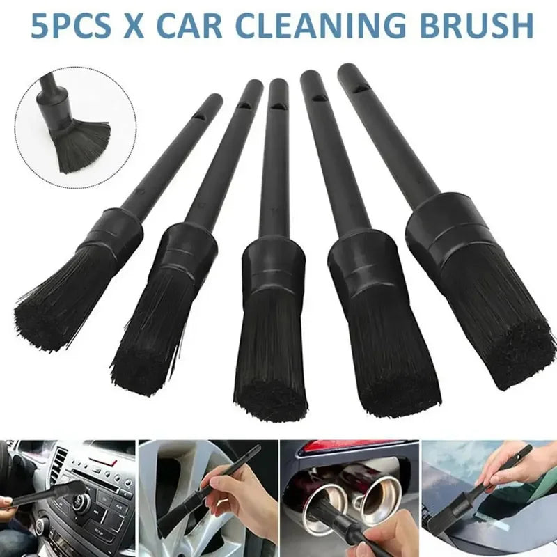 1/5x Car Detailing Cleaning Brushes Soft Detail Brush Wheel Cleaner Auto Dust Removal Brush Car Interior Exterior Accessories