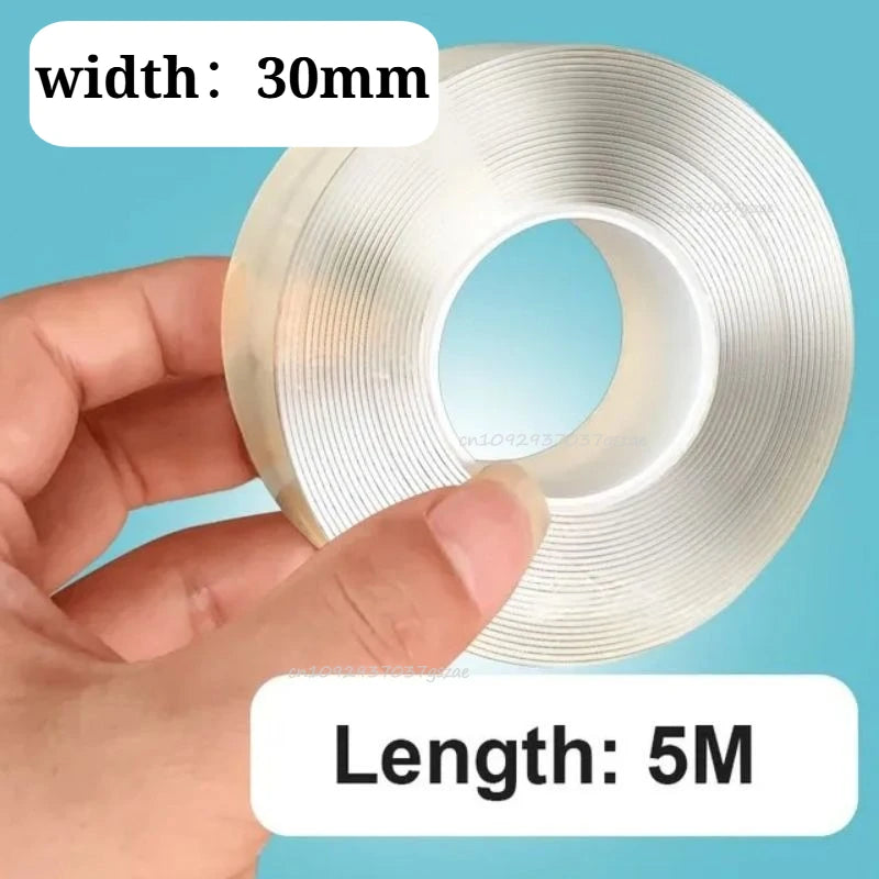 SEAMETAL Super Strong Double Sided Adhesive Tape Washable Reusable Transparent Double Tape No Trace Sticker for Car Home Office