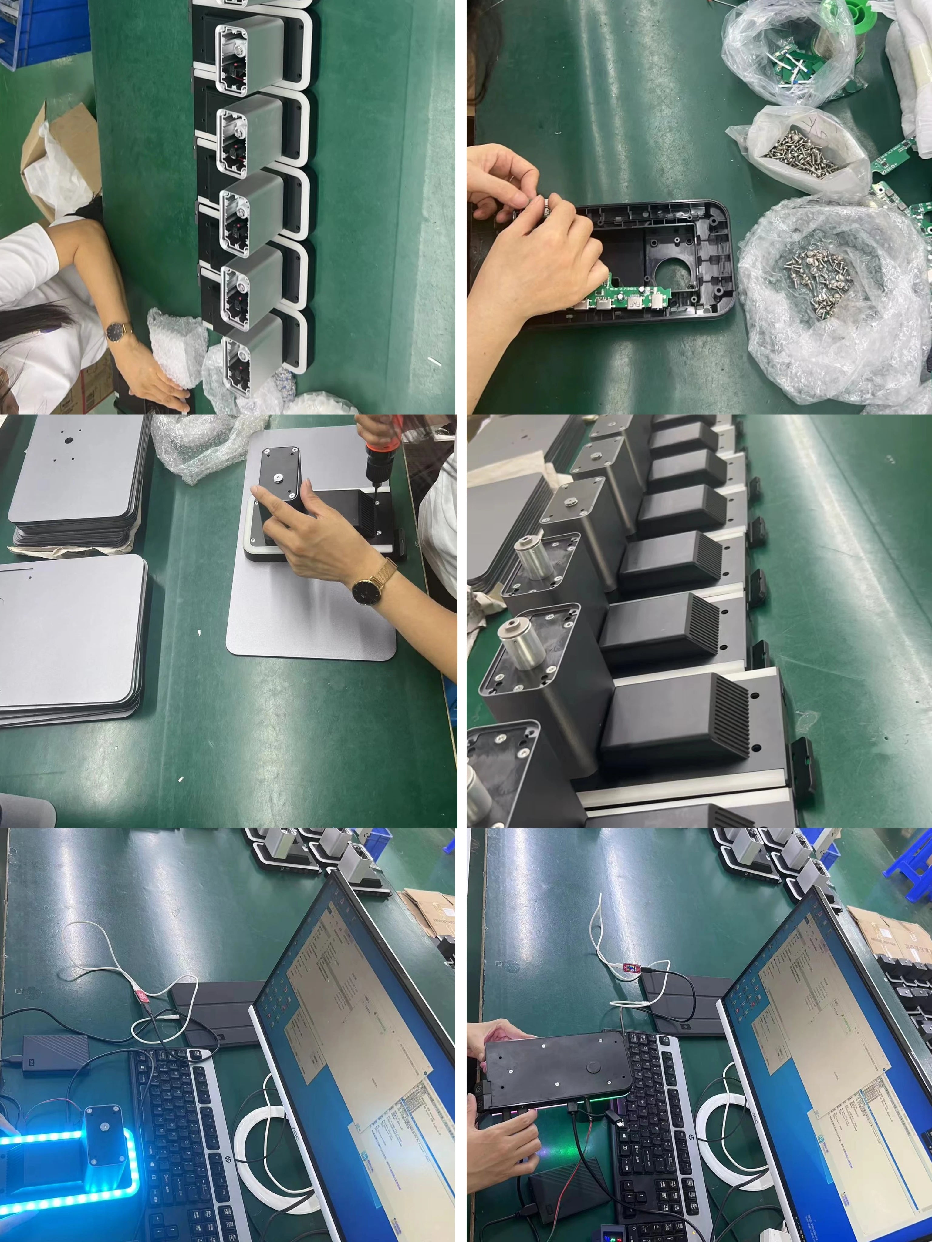 Factory Custom Logo Box Desktop Aluminum Metal Auto Adjustable RGB Lights Computer Laptop Monitor Stand Riser USB