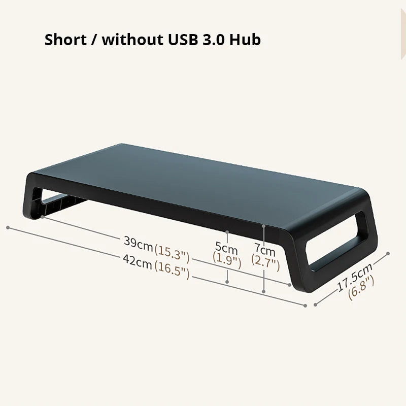 Computer Monitor Stand Desktop Organizer with or without USB3.0 Hub Aluminium PC Screen Laptop Desk Stand Mouse Keyboard Storage