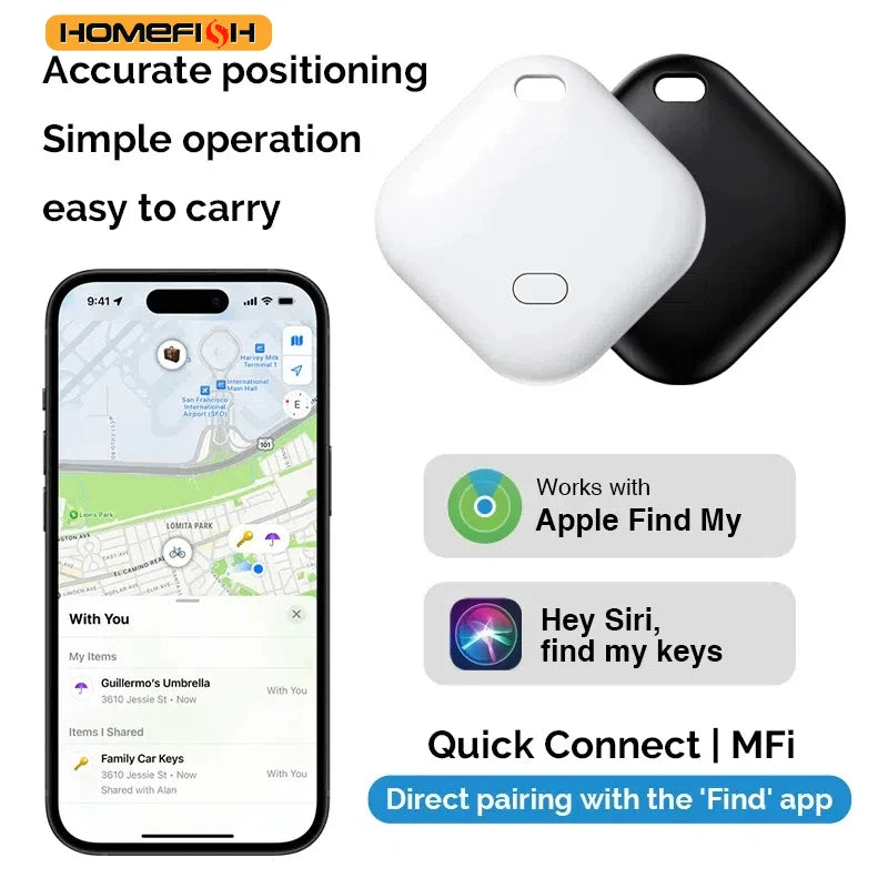 Smart Bluetooth GPS Tracker Work with Apple Find My APP ITag Anti Lost Reminder Device MFI Rated Locator Car Key Pet Kids Finder