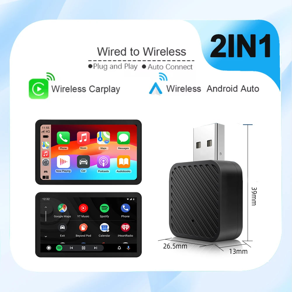 NEW Wireless CarPlay Android Auto Wireless Adapter Smart Mini Box Plug and play Connect Universal for Nissan Wireless Adapter