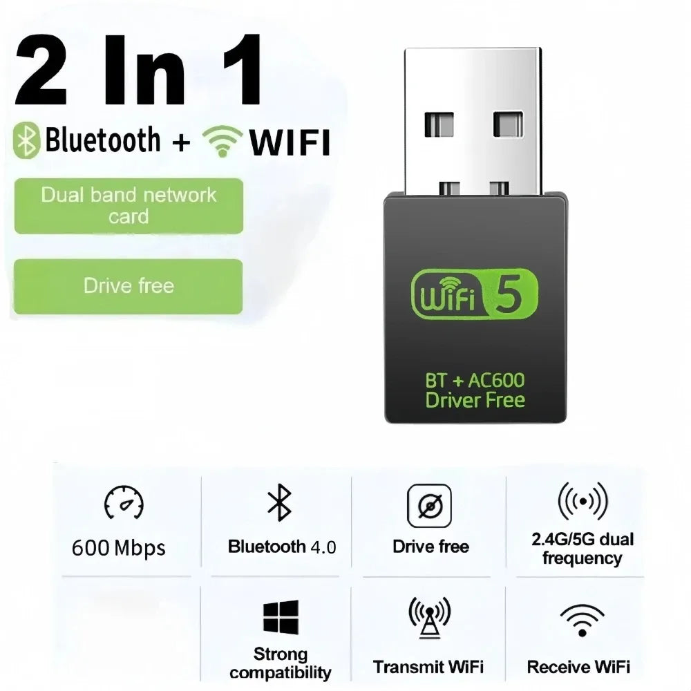 AX900 USB WiFi 6 Bluetooth 5.4 Adapter 2in1 Dongle Dual Band 2.4G&5GHz Network Wireless Receiver DRIVER FREE For Windows 10/11