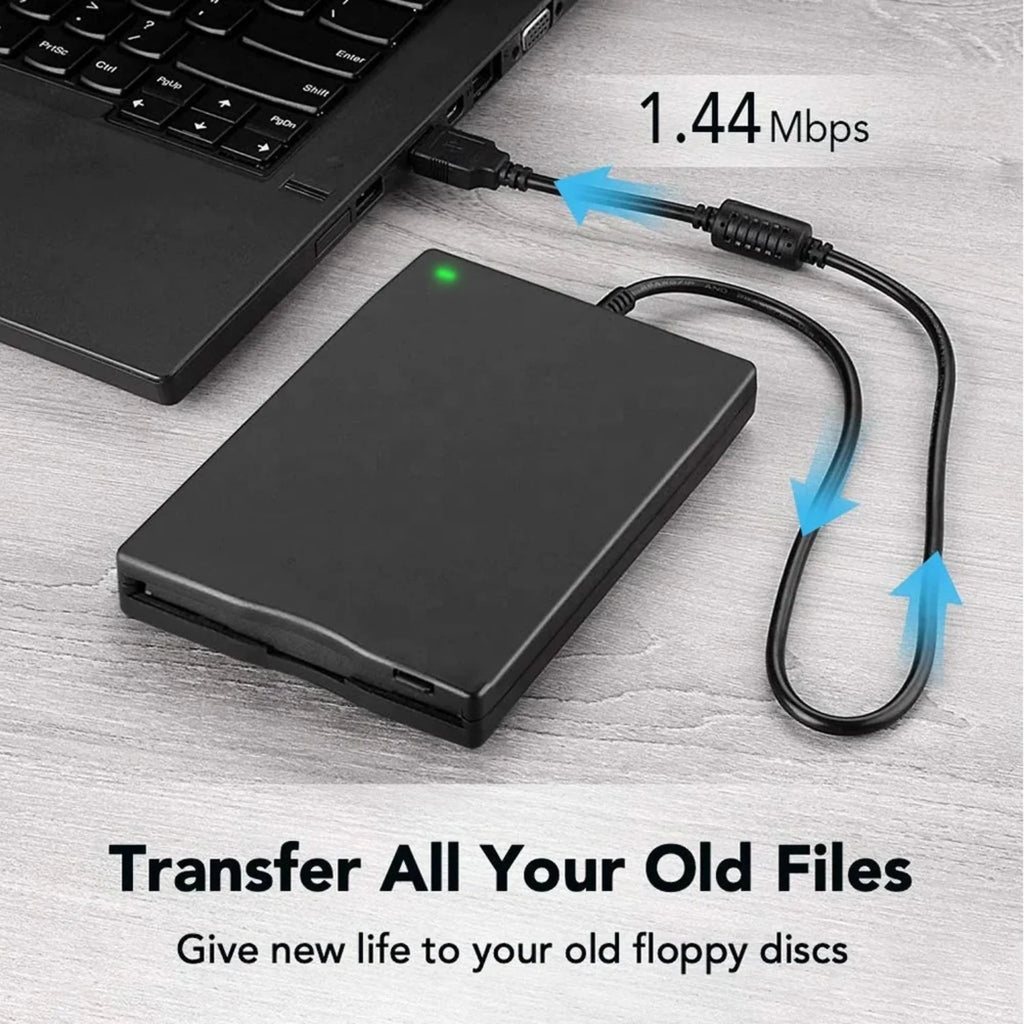 LJIAL USB Floppy Disk Reader Drive,3.5" Portable External 1.44MB FDD Diskette Drive for Windows 11/10/8/7/XP/Vista PC Laptop Mac