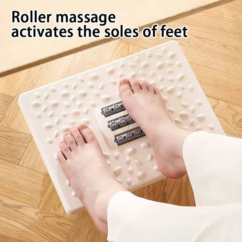Ergonomic Under-Desk Foot Rest with Massage Rollers – Portable Foot Stool for Home & Office
