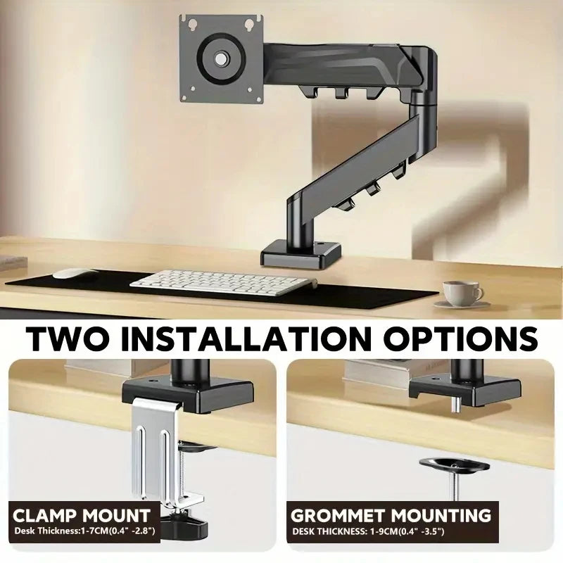 Single Monitor Mount for Screens VESA up to 32" Computer Bracket Adjustable Display Arm,Tablet Holder Desktop Clamp Stand