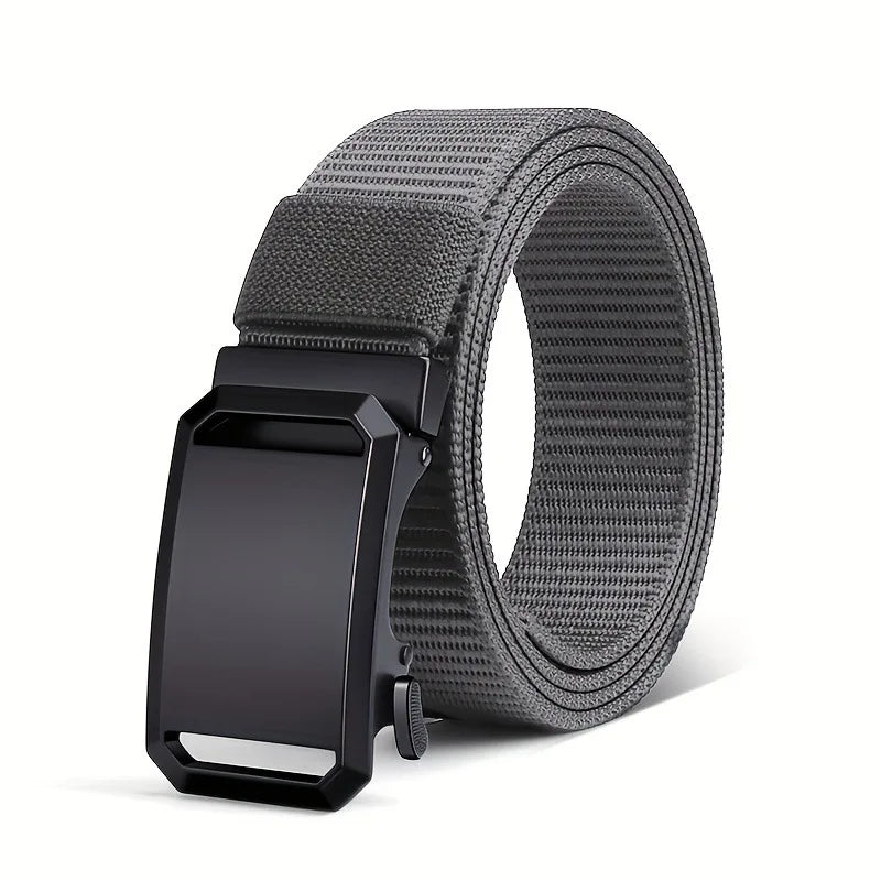 New Business Leisure Style Men's  Automatic Buckle Canvas Belt Durable Quick-Release Belt Outdoor Workwear Waist Belt ﻿