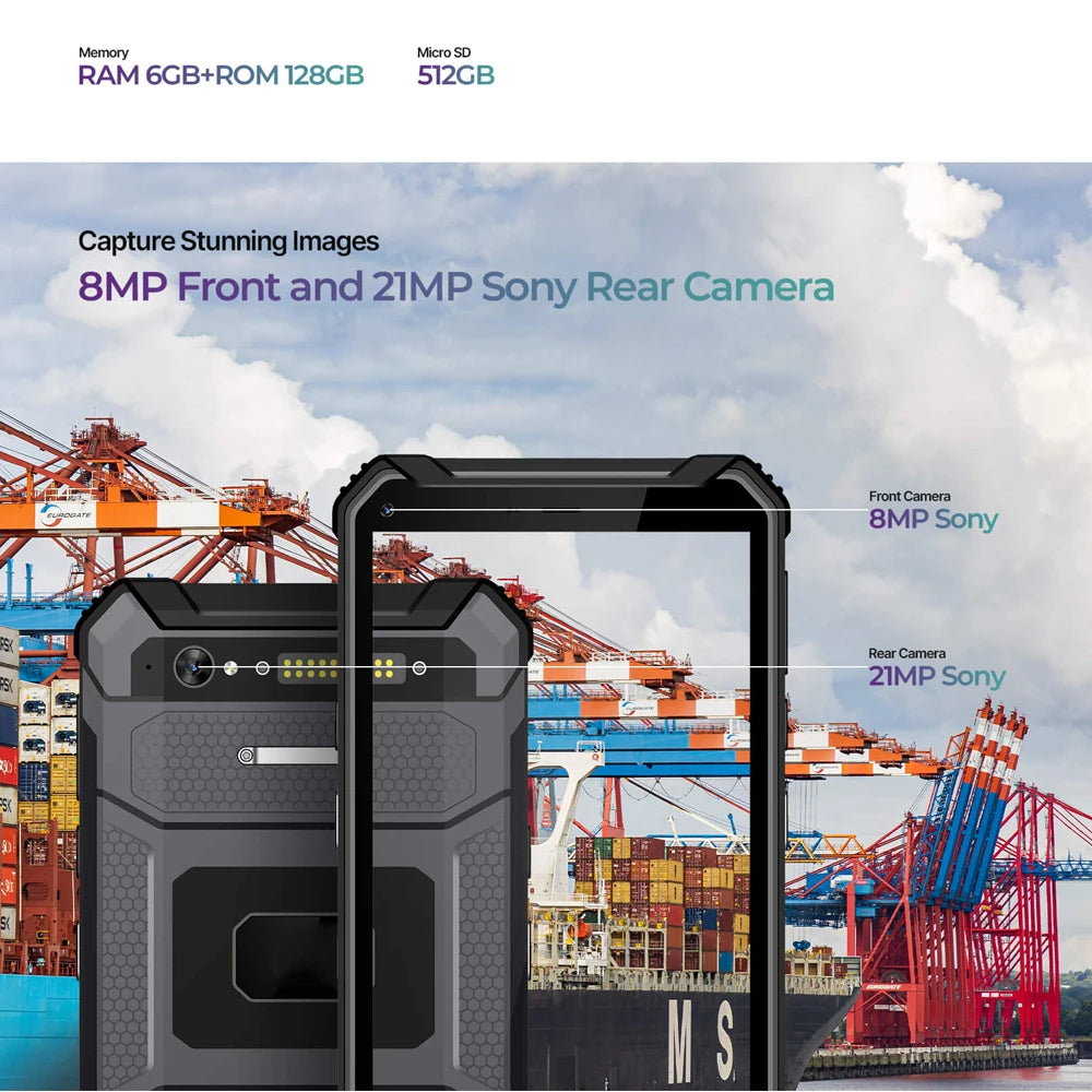 8 Inch 1000Nit Sunlight Readable Rugged Android Tablet PC IP68 Waterproof 6+128GB for DJI Drone Monitor Motorcycle Navigation