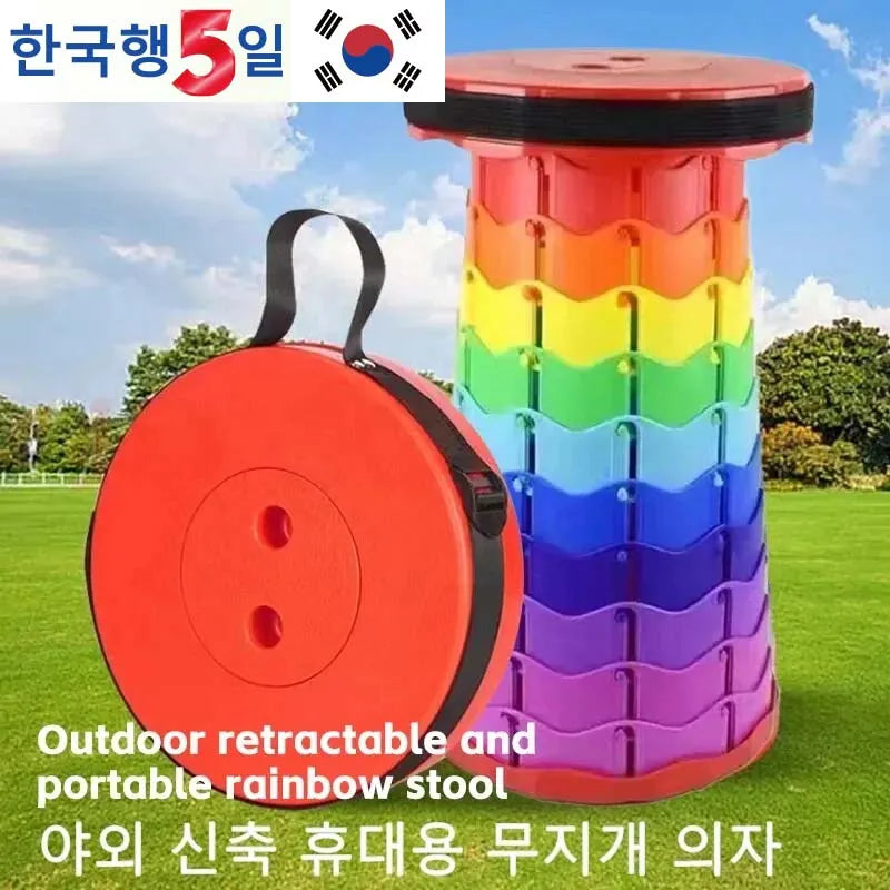 Folding Stool Outdoor Portable Chair Retractable Adjustable Bench Camping, Fishing Multi-scene Applicable