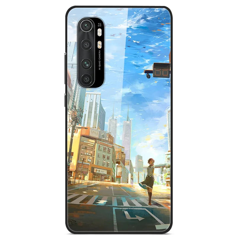 For Xiaomi Mi Note 10 Lite RU 6 GB 128 GB Case Tempered Glass Hard Back Cover For Xiaomi Mi Note 10 Lite Case Note10 Lite Fundas