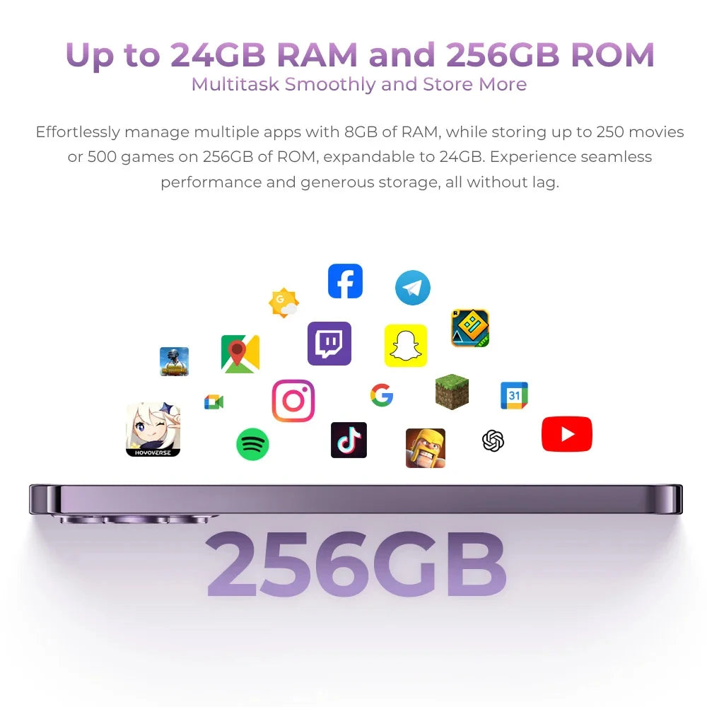 OUKITEL P1 Ultra-thin Smartphone -Android 14 Helio G99 6.7Inch 120Hz AMOLED Display 8GB RAM 256GB ROM 50MP 5150mAh Cellphone NFC