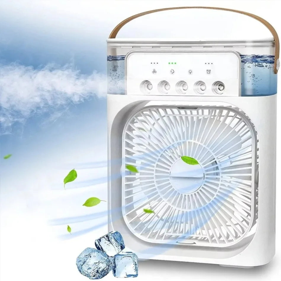 New 3 In 1 Portable Fan AIr Conditioner Household Mini Air Cooler LED Night Light Humidifier Air Adjustment Fan Office Home Fan