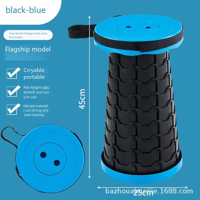 Retractable Foldable Stool Chair for Outdoor Camping, Compact Lightweight Aluminum Fishing Bench with Storage Bag, High Strength