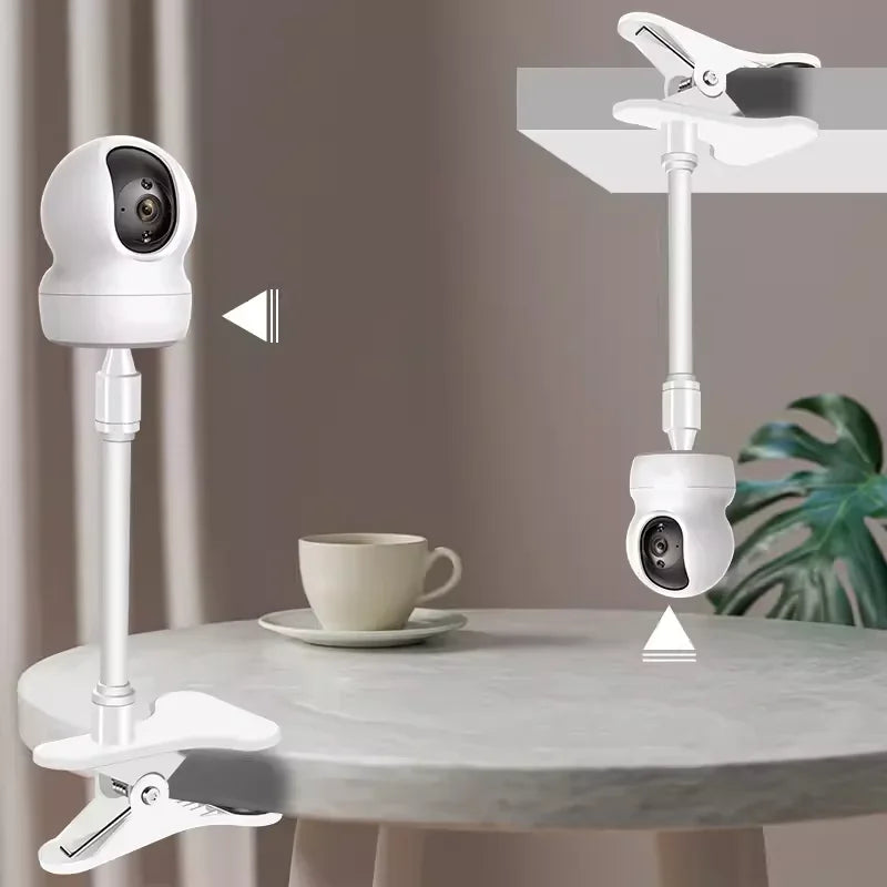 No Punch Portable Clip Mount Webcam Stand For Baby Bed Monitor Camera Holder Home Flexible Twist Mounting Kit Attaches to Crib