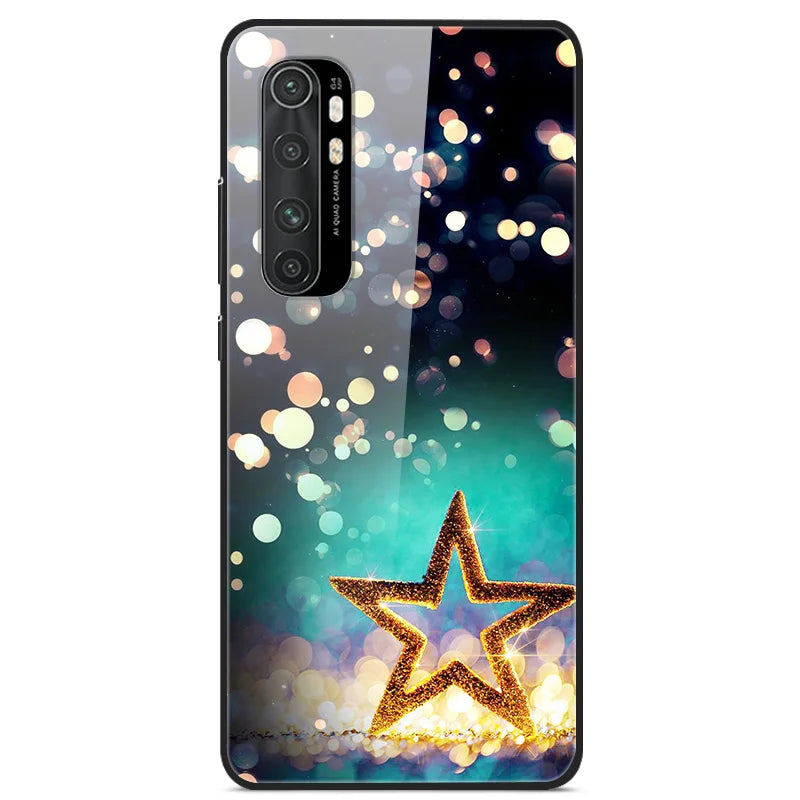 For Xiaomi Mi Note 10 Lite RU 6 GB 128 GB Case Tempered Glass Hard Back Cover For Xiaomi Mi Note 10 Lite Case Note10 Lite Fundas