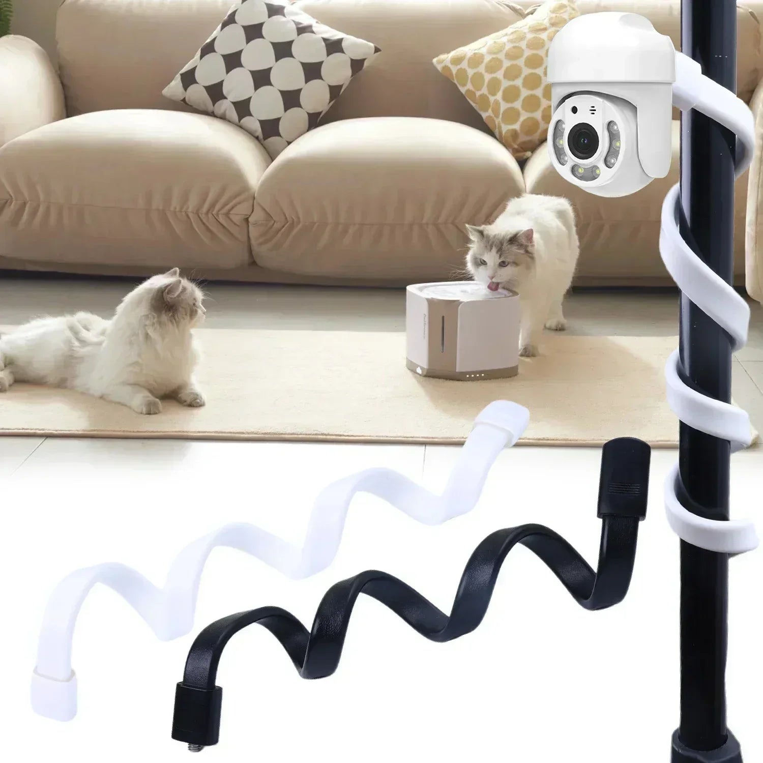 Universal Thread Gooseneck Camera Stand Silicone Webcam Stand 360° Adjustable Holder Creative Bracket Home Baby Monitor Bracket