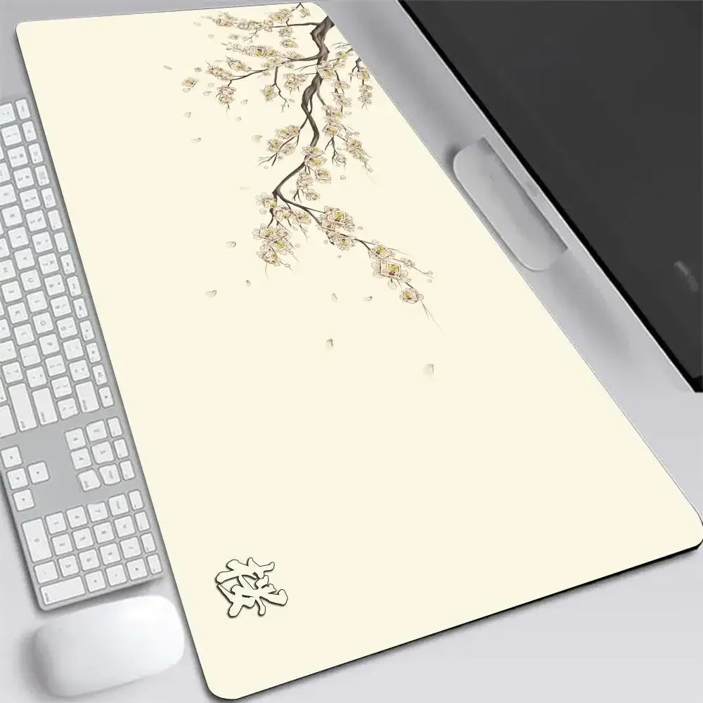 Japan Cherry Blossom Mouse Pad XXL Gray Laptops Gaming Deskmat Sakura Mousepad Anime Office Carpet Gamer Keyboard Computer Desks