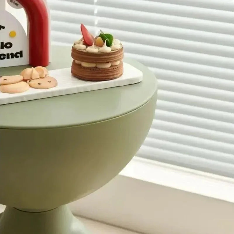 Cream Coffee Table Sofa Bed Side Table Modern Simple Home Accessories Living Room Decor Creative Flat Head Plastic Round Tables