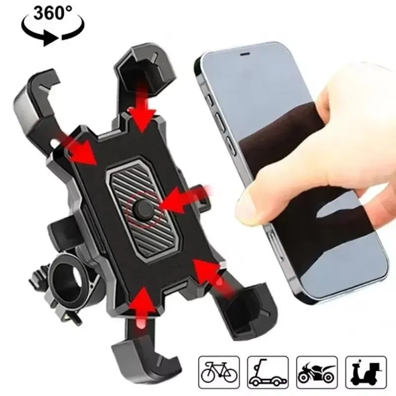 360 Rotation Motorcycles Bicycles Phone Holder Mobile Phone Navigation Bracket Bike Riding Shockproof For iPhone Xiaomi Samsung