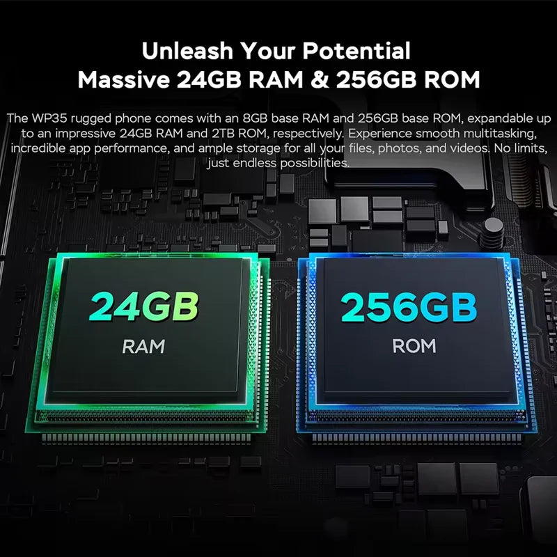 Oukitel wp39 5G Rugged Smartphone 24GB（6+18)+256GB 6.60"FHD+ 64MP Camera 11000mAh Cell phone Android 14
