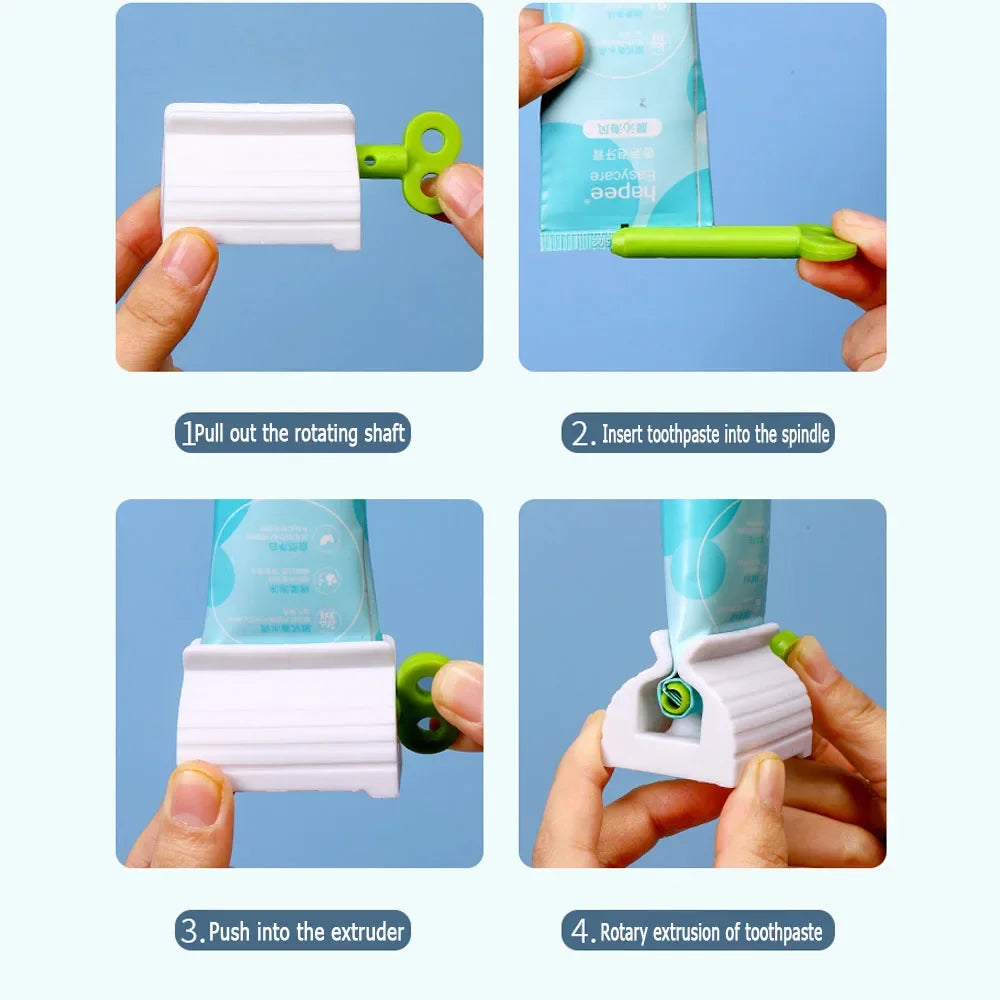 1 Pc Rolling Tube Toothpaste Squeezer Toothpaste Seat Holder Stand Rotate Toothpaste Dispenser for Bathroom