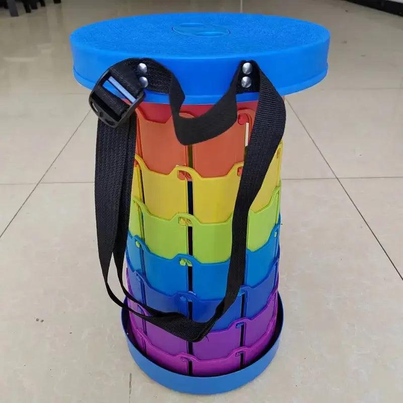 Retractable Foldable Stool Chair for Outdoor Camping, Compact Lightweight Aluminum Fishing Bench with Storage Bag, High Strength