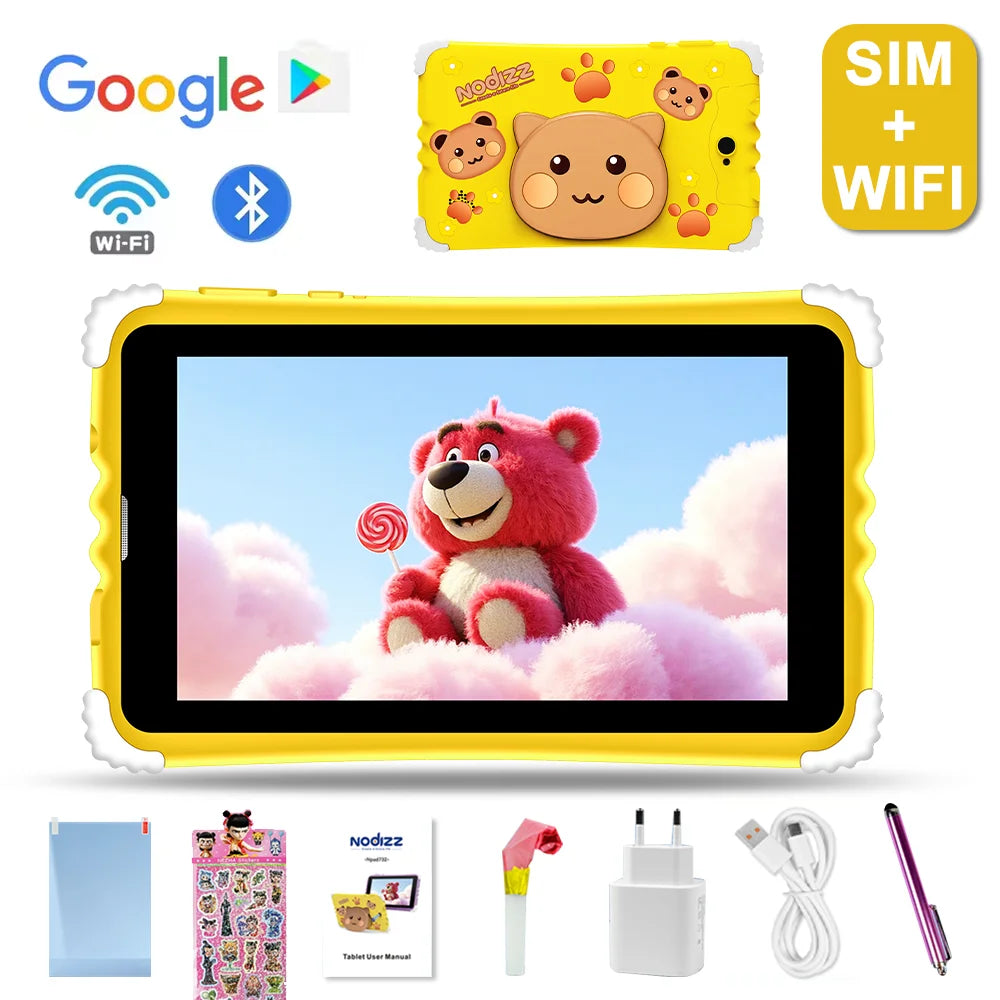 New Kids Tablet SIM Card 5G WiFi Google Education Learning Toy Tablet Kids Android 15 Children PC 128GB 3200mAh Boys Girls Gifts