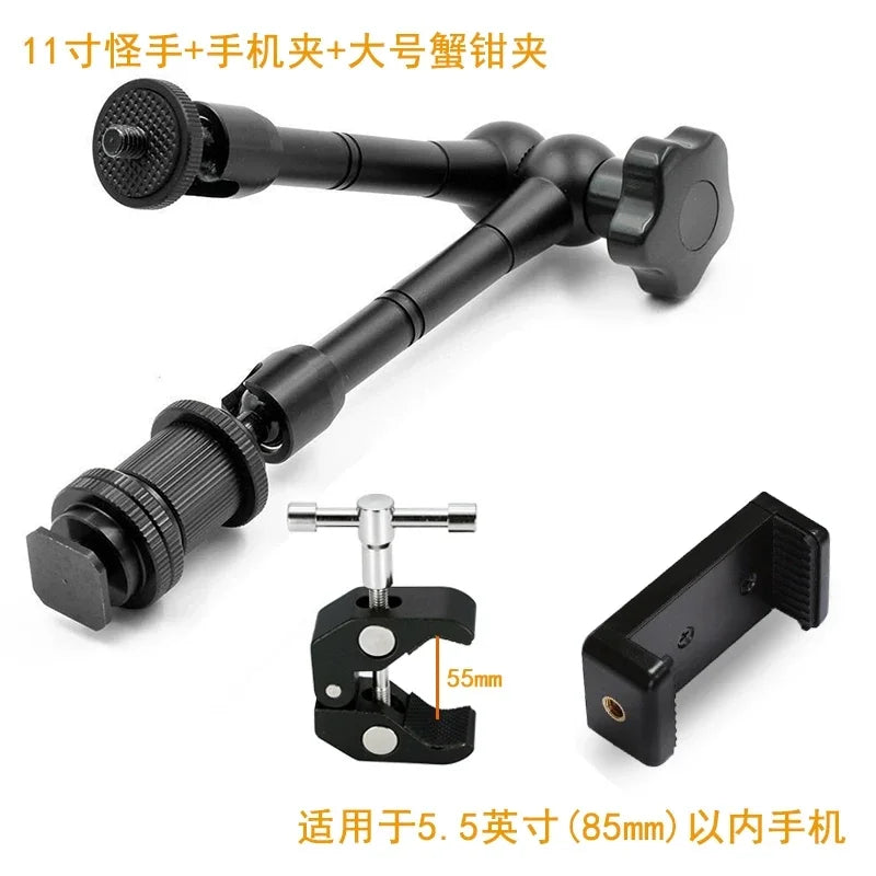 7/11/20 Inch Metal Articulating Magic Arm Super Clamp Holder Stand for DSLR Camera Monitor Phone Studio Photography Accessories
