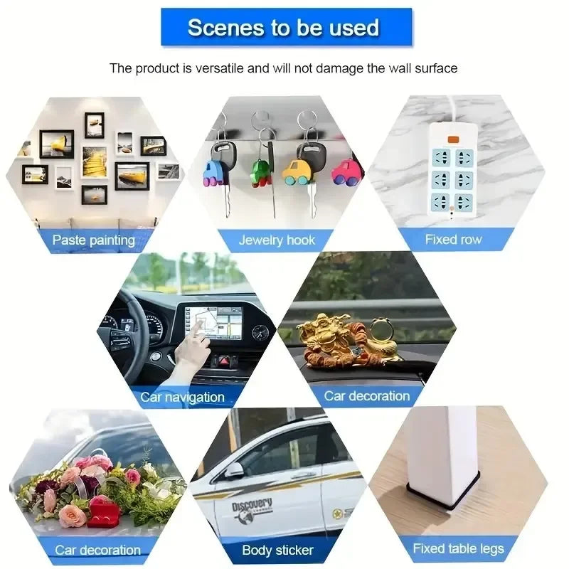 SEAMETAL Super Strong Double Sided Adhesive Tape Washable Reusable Transparent Double Tape No Trace Sticker for Car Home Office