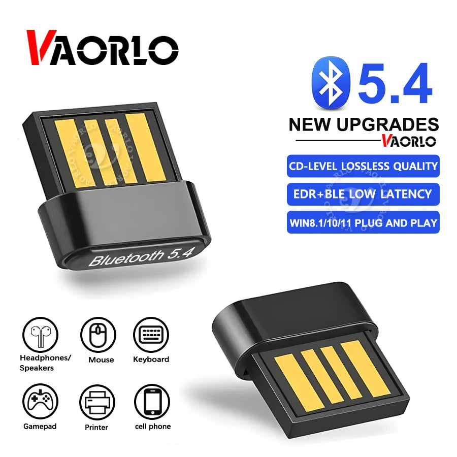 Bluetooth 5.4 USB Transmitter Wireless Adapter for PC Wireless Mouse Keyboard Bluetooth Headset Compatible with Windows 8.1/10/1