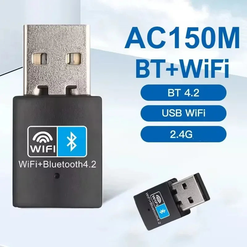 AX600 Bluetooth 5.4 WIFI6 USB WiFi Adapter 2in1 Dongle Dual Band 2.4G&5GHz AIC8800M40B Card for Windows 7/10/11 Driver-Free