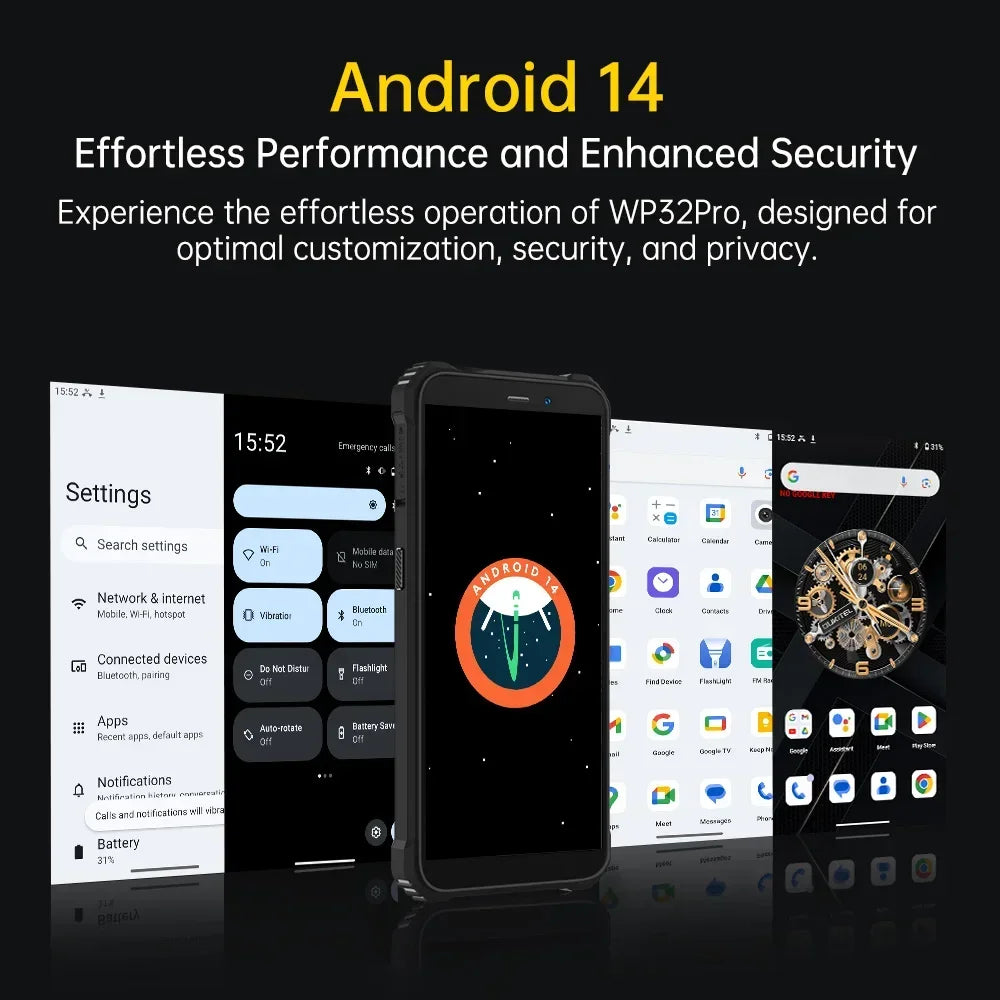 Oukitel WP32 Pro Rugged Smartphone 24GB+256GB 6" HD 20MP Cellphone NFC 6300mAh Octa Core Mobile phone