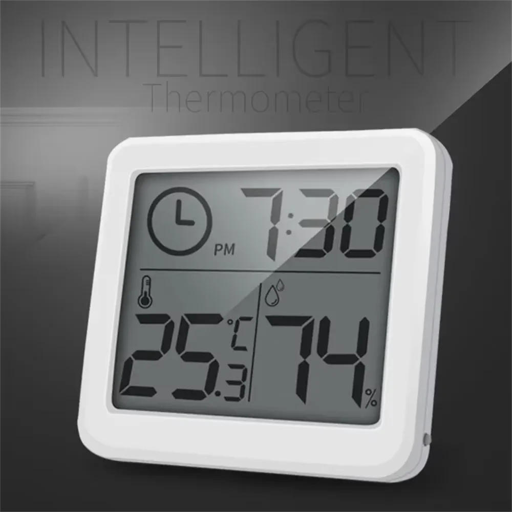 Large LCD Screen Digital Temperature Humidity Table Clock Automatic Monitoring Multifunction Electronic Desk Clock