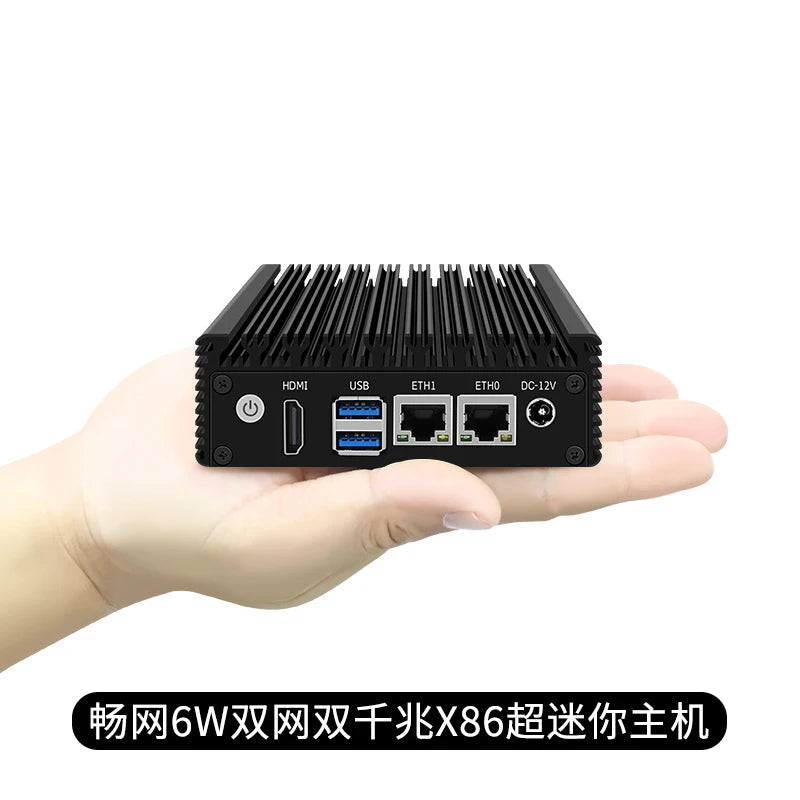 P1 Mini PC 6W Low Power Intel N3160 Quad Core Quad Thread X86 Soft Router 2*1000M Lan Port HD-MI Output Metal Case PK G31