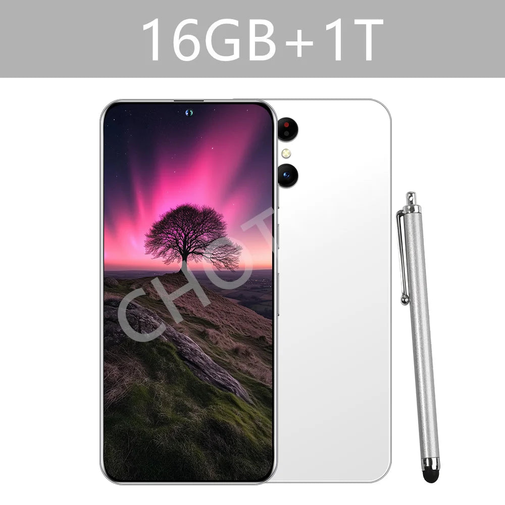 Fiber Cases For SMS 25 Ultra Mobile Phones 5G Dual Sim Android Cellphones Case For Smartphone 22GB+2TB Cell Phone 7800mAh Cover