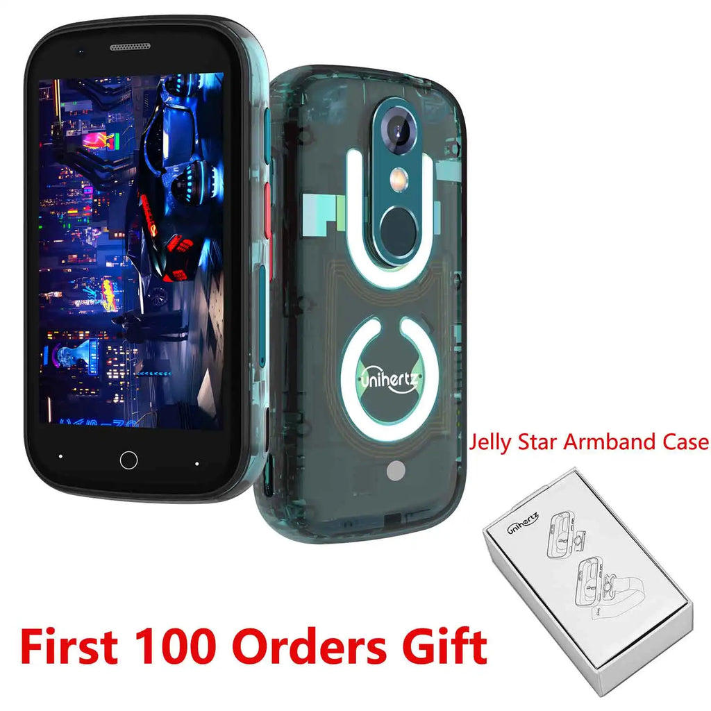 Unihertz Jelly Star Mini Smartphone Android 13 8GB 256GB Led Light Unlocked Transparent Backshell Cellphones 48MP 3 inch Phone