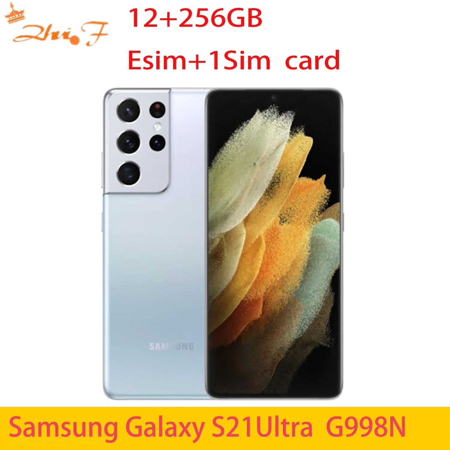 Samsung Galaxy S21 Ultra G998N 5G Cell Phone, Snapdragon, NFC, Octa Core, Unlocked,ROM 256GB RAM 12GB