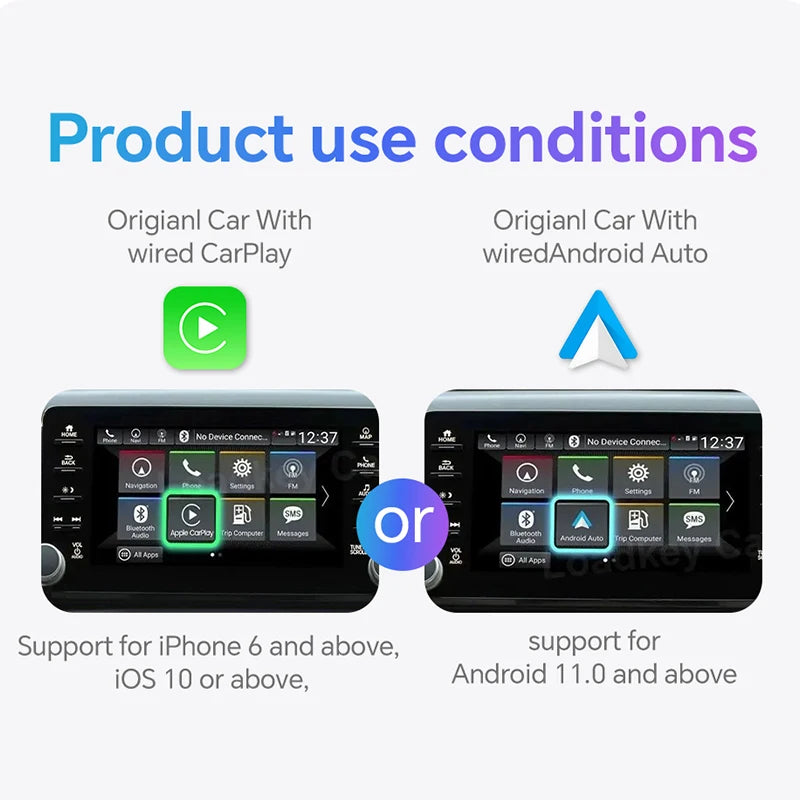 NEW 2in1 Mini  Wireless Carplay Adapter And Android Auto Wireless Adapter  Wired to Wireless Plug And Play  For 99% OEM Cars