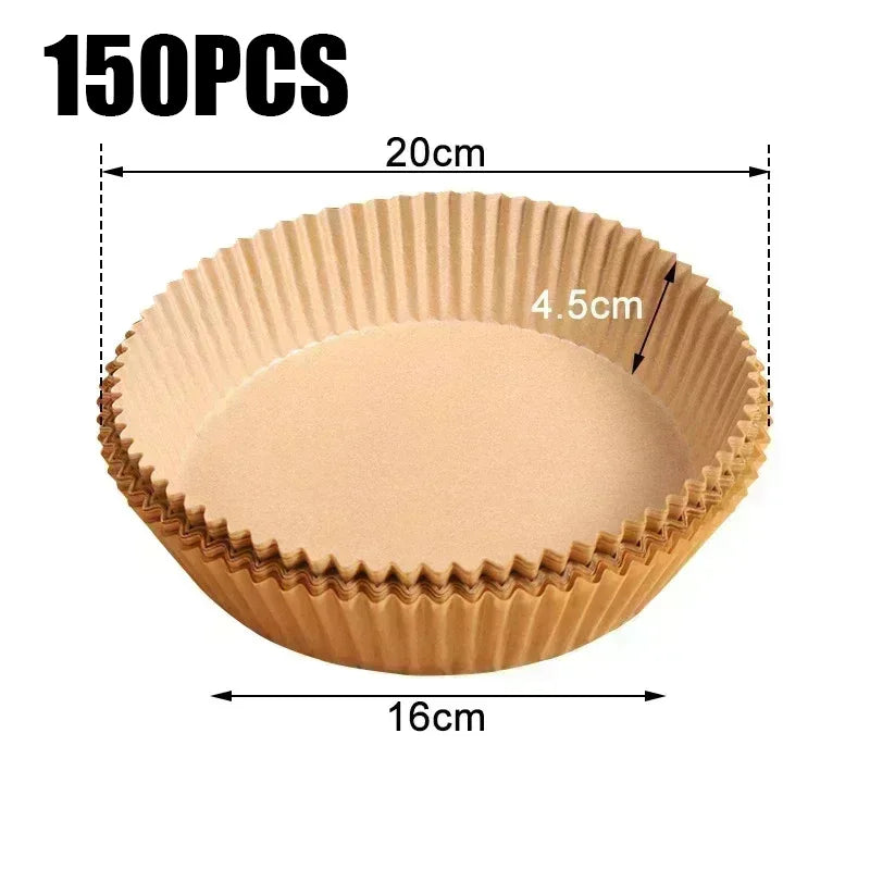 50pcs/set Air Fryer Disposable Paper Parchment Wood Pulp Steamer Cheesecake Air Fryer Accessories Baking Paper For Air Fryer
