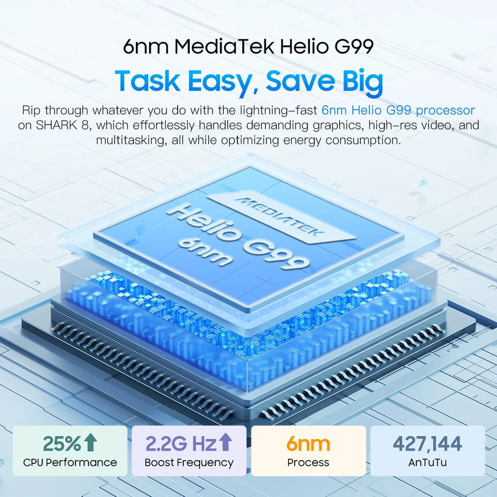 Blackview SHARK 8 Smartphone Android13 G99 Mobile Phone 6.78'' 120Hz 2.4K Display 8GB+8GB RAM, 128GB/256GB ROM 64MP Cellphone