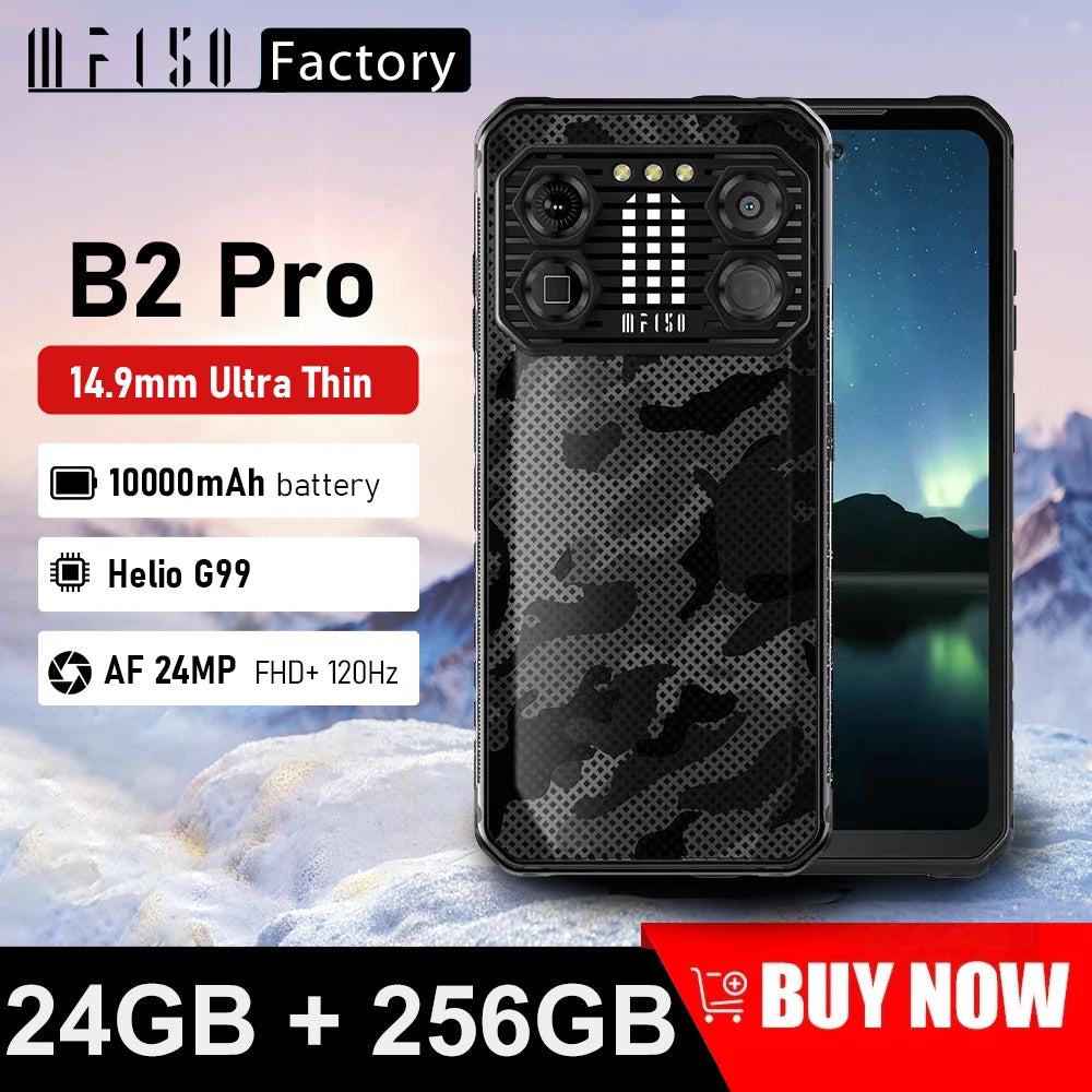 IIIF150 B2 Pro Global Version Rugged Phone 6.8'' Screen Ultra-Thin 24GB(12+12) 256GB 108MP Camera G99 120Hz 10000mAh Cellphone