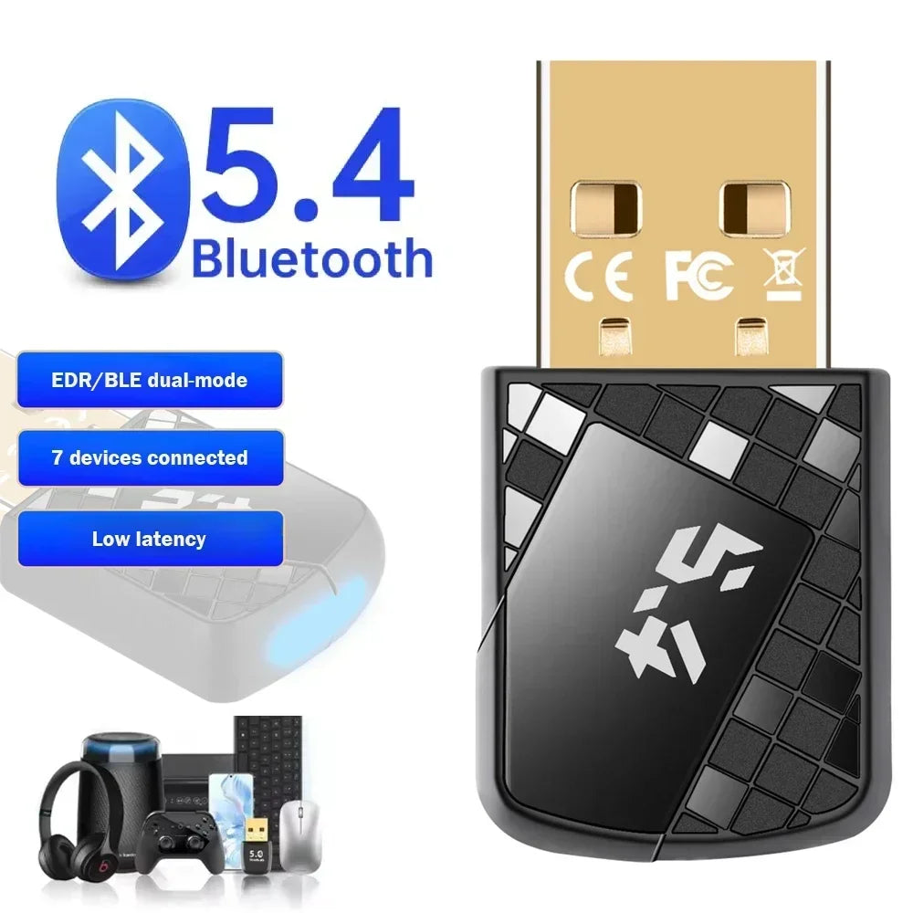USB Bluetooth 5.4 Dongle Bluetooth Receiver Transmitter for PC Speaker Wireless Mouse Keyboard Music Audio Adapter