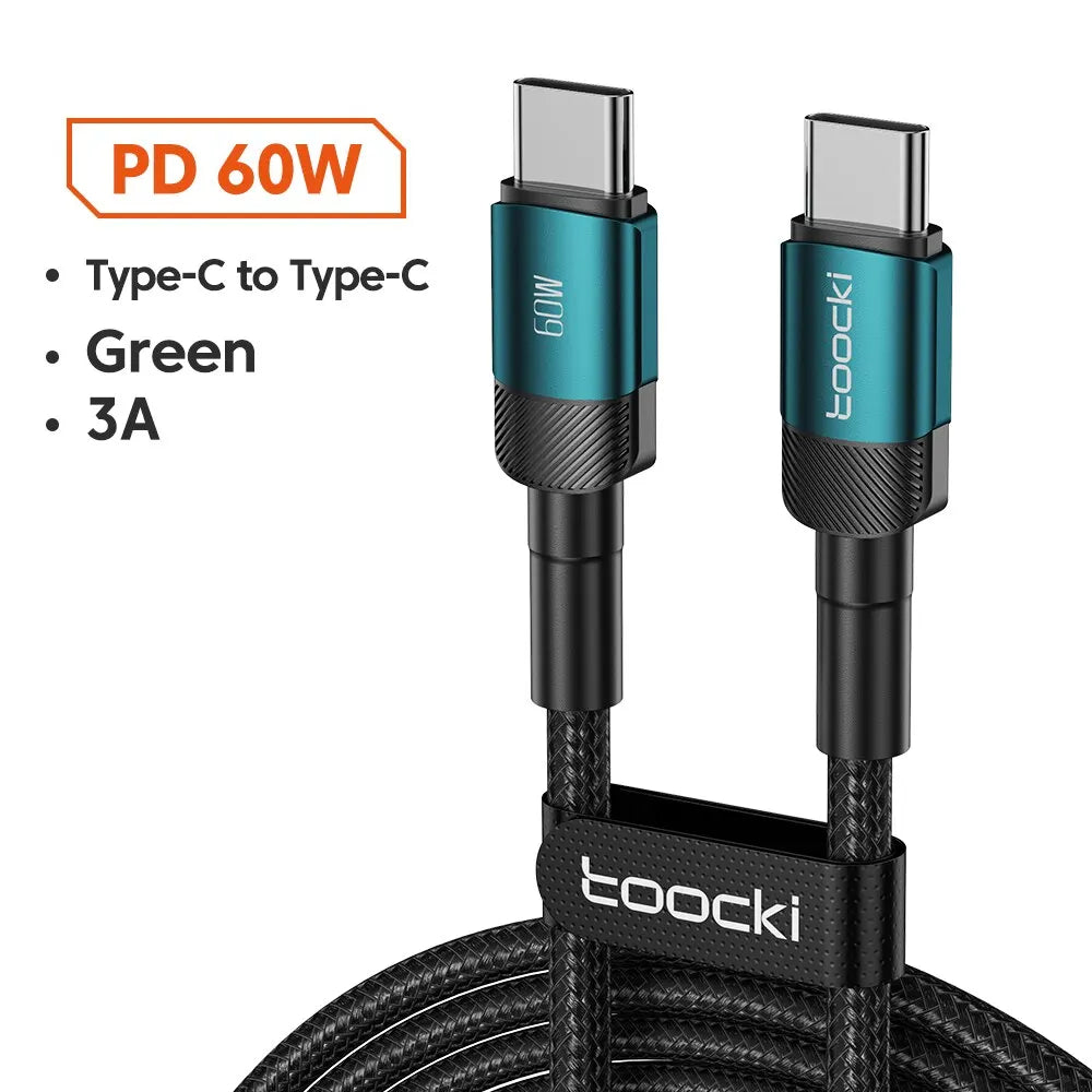 Toocki USB Type C Cable Fast Charging USB C Charger Cord For iPhone 15 14 13 12 11 Huawei P40 P30 Realme Oppo Oneplus Power Bank