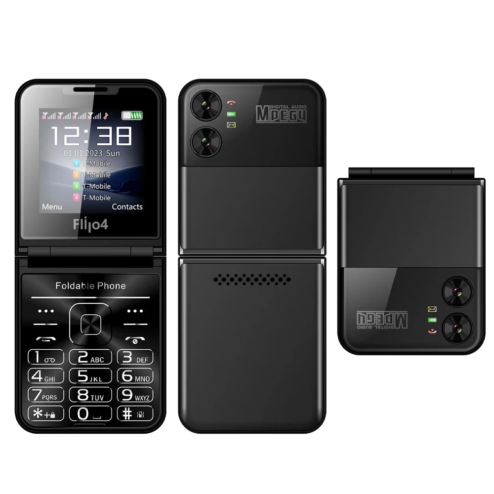 SERVO Flilo4 Flip Cellphone Four SIM Card GSM Cellular Network Flashlight Speed Dial Magic Voice Foldable Mobile Phone Low Price