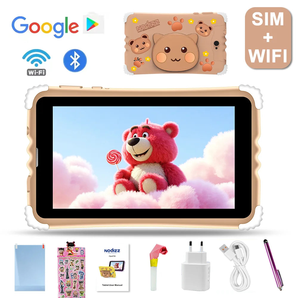 New Kids Tablet SIM Card 5G WiFi Google Education Learning Toy Tablet Kids Android 15 Children PC 128GB 3200mAh Boys Girls Gifts
